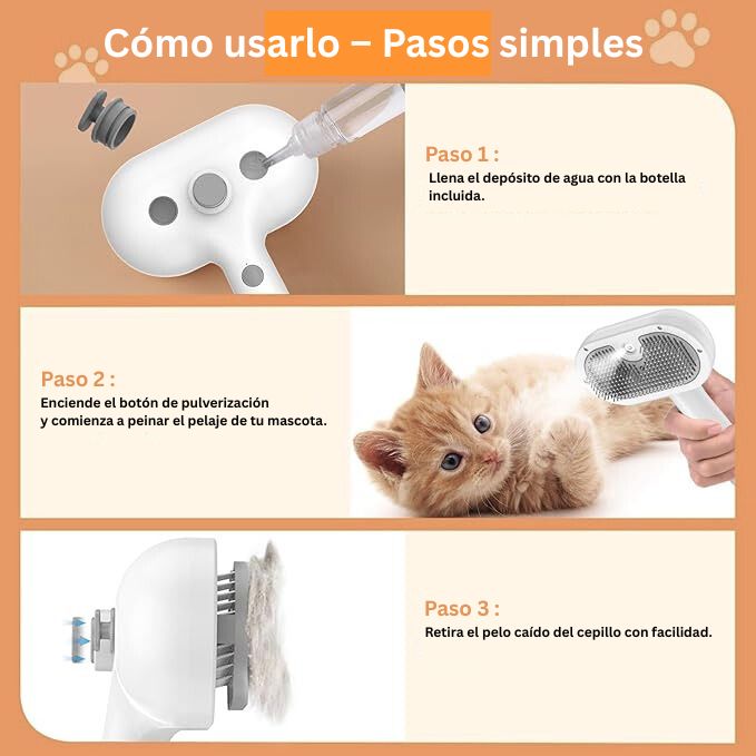 Cepillo de vapor para mascotas